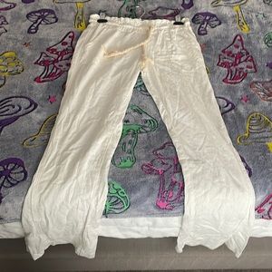 Roxy linen pants with pockets and drawstring